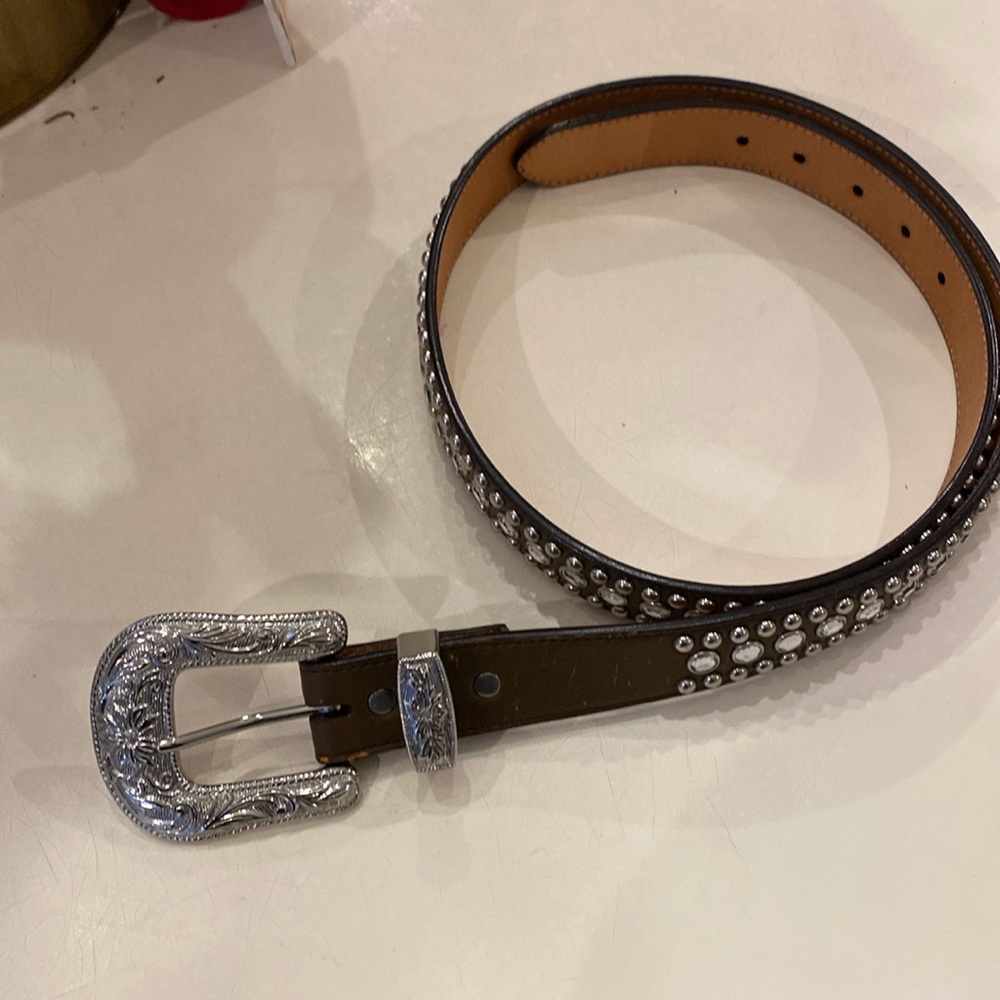 3D‎ Leather Sequined Belt